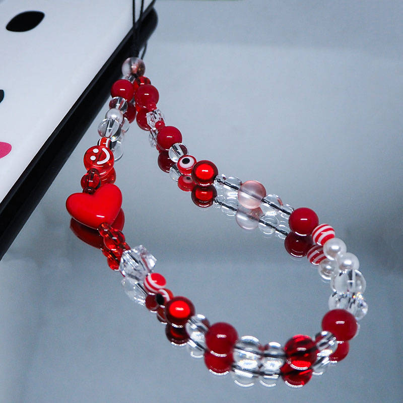 Pearl Trim Chain - Porte-clés avec breloque pour téléphone portable