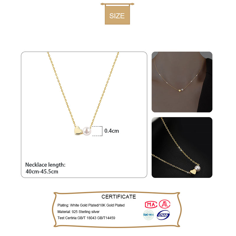 TrustDavis réel 925 en argent  - Pearl Trim Chain avis et prix
