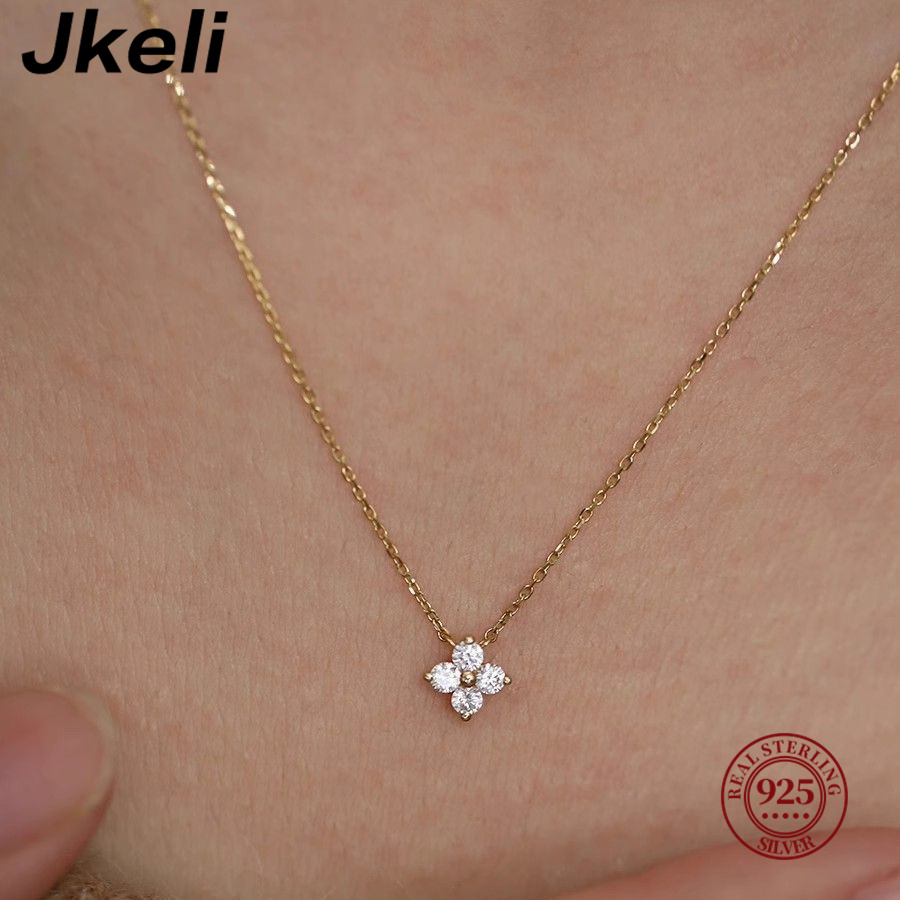 Jkeli, collier fin en argent s - Pearl Trim Chain avis et prix