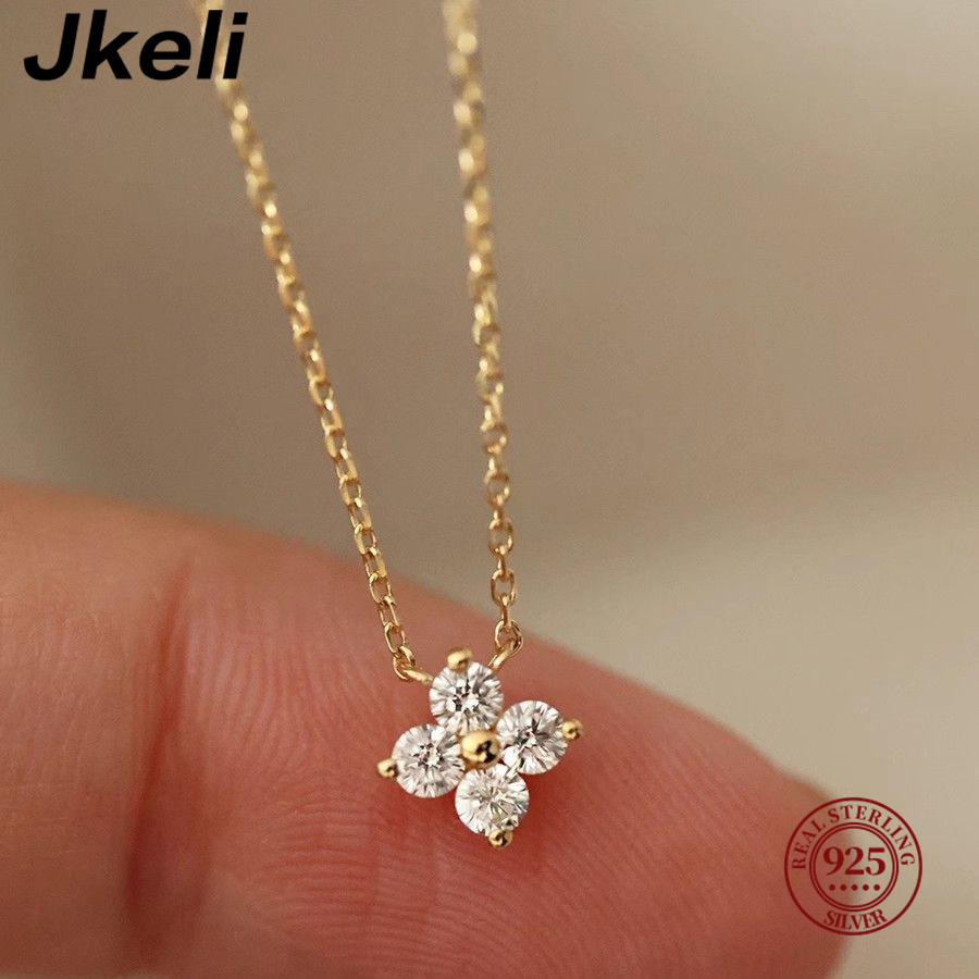 Jkeli, collier fin en argent s - Pearl Trim Chain avis et prix